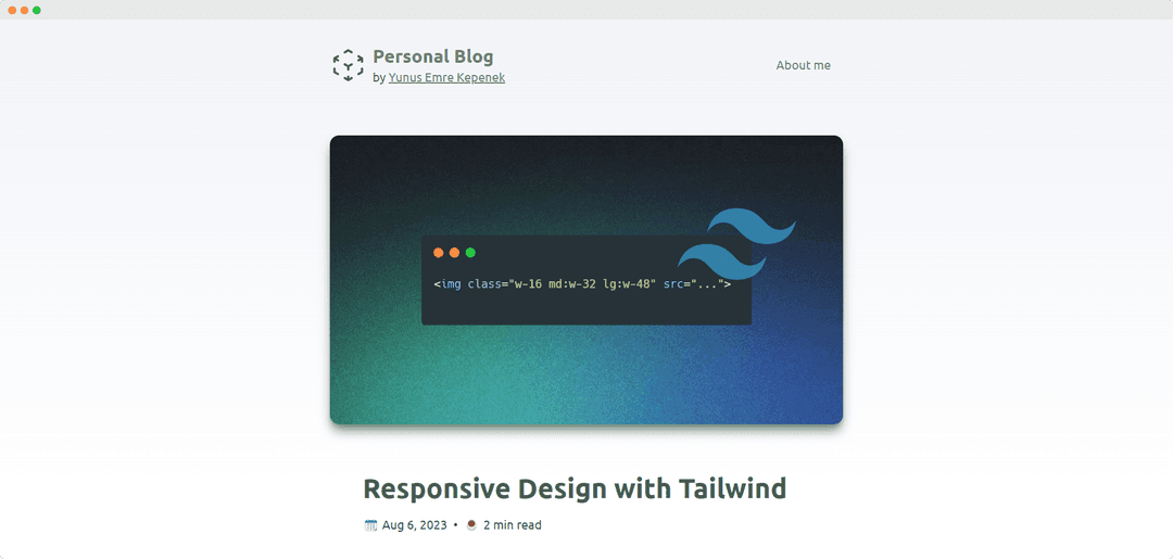 Screenshot of my blog