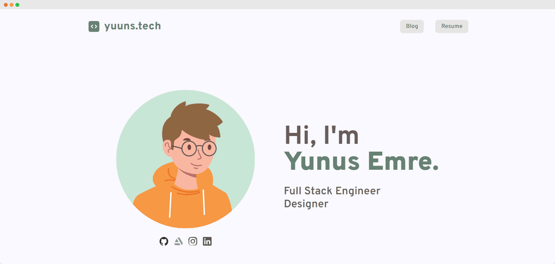 Screenshot of my portfolio