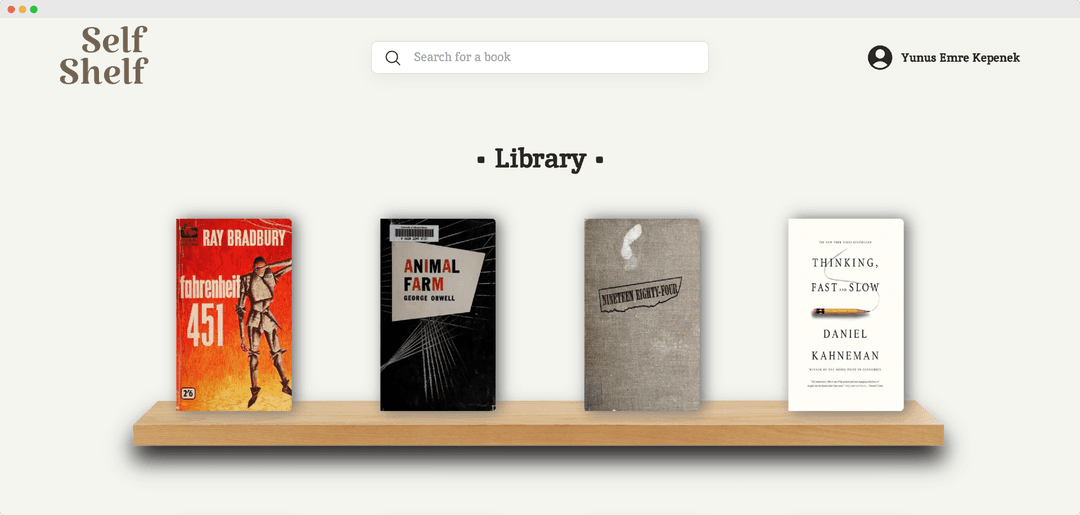 Screenshot of my Self Shelf